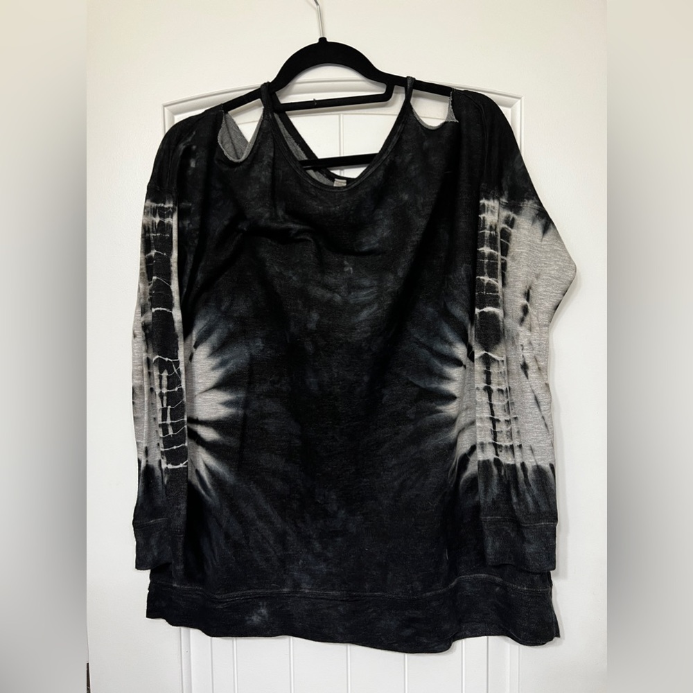 Spaghetti Strap Off Shoulder Long Sleeve Shirt by American Age